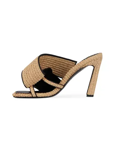 Givenchy Women's Sliced Square Raffia-Effect Heeled Mules | Thumbnail 2 Givenchy Women's Sliced Square Raffia-Effect Heeled Mules | Thumbnail 2