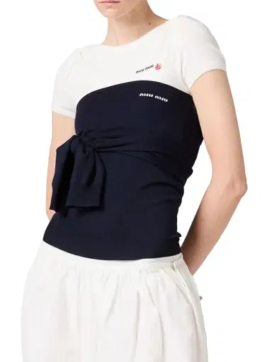 Miu Miu Women's Wool Boat-Neck Sweater - Blue - Size 4 | Thumbnail 2