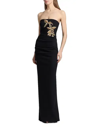 Chiara Boni La Petite Robe Women's Nitra Beaded Embroidered Strapless Gown | Thumbnail 3 Chiara Boni La Petite Robe Women's Nitra Beaded Embroidered Strapless Gown | Thumbnail 3