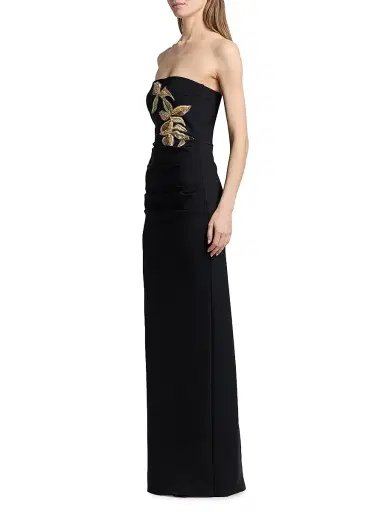 Chiara Boni La Petite Robe Women's Nitra Beaded Embroidered Strapless Gown | Thumbnail 4 Chiara Boni La Petite Robe Women's Nitra Beaded Embroidered Strapless Gown | Thumbnail 4