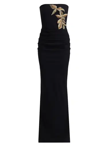 Chiara Boni La Petite Robe Women's Nitra Beaded Embroidered Strapless Gown | Thumbnail 1 Chiara Boni La Petite Robe Women's Nitra Beaded Embroidered Strapless Gown | Thumbnail 1