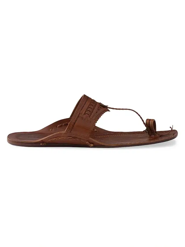 Prada Men's  Made in India x Inspired by Kolhapuri Chappal Leather Sandals - Brown