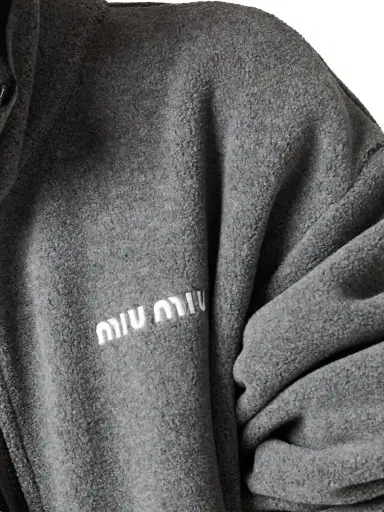 Miu Miu Women's Fleece Sweatshirt - Grey - Size Medium | Thumbnail 6 Miu Miu Women's Fleece Sweatshirt - Grey - Size Medium | Thumbnail 6