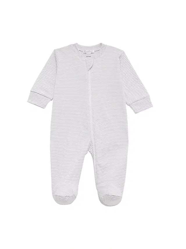 Kissy Kissy Baby's Striped Cotton Footie - Silver