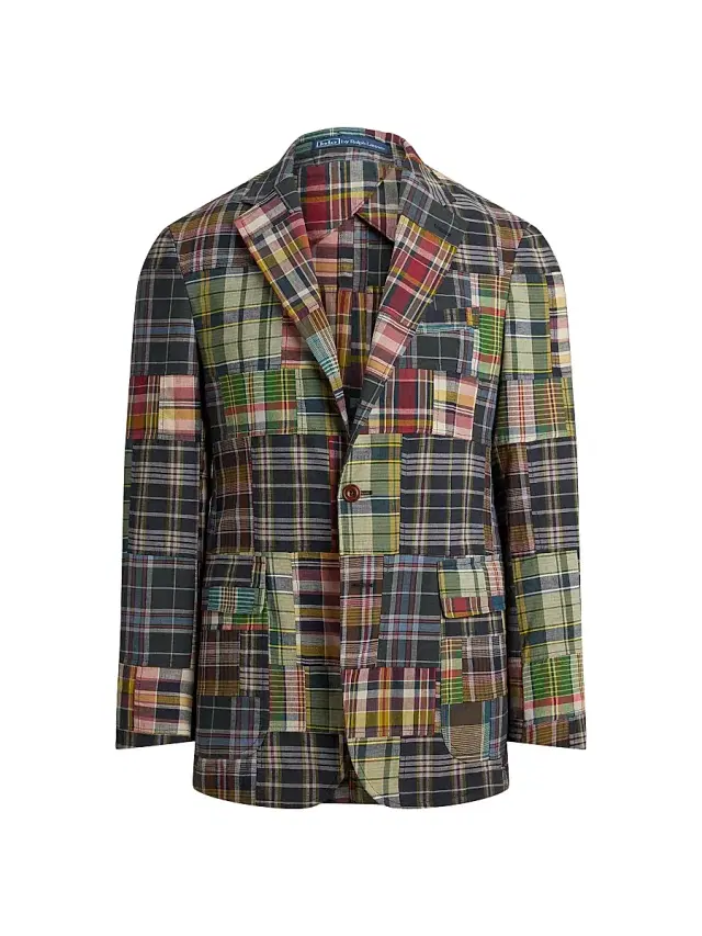 Polo Ralph Lauren Men's Checked Patchwork Cotton Blazer - Patchwork