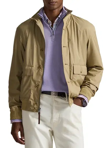 Polo Ralph Lauren Men's Gabardine Stand Collar Bomber Jacket - Khaki - Size XXL | Thumbnail 3 Polo Ralph Lauren Men's Gabardine Stand Collar Bomber Jacket - Khaki - Size XXL | Thumbnail 3