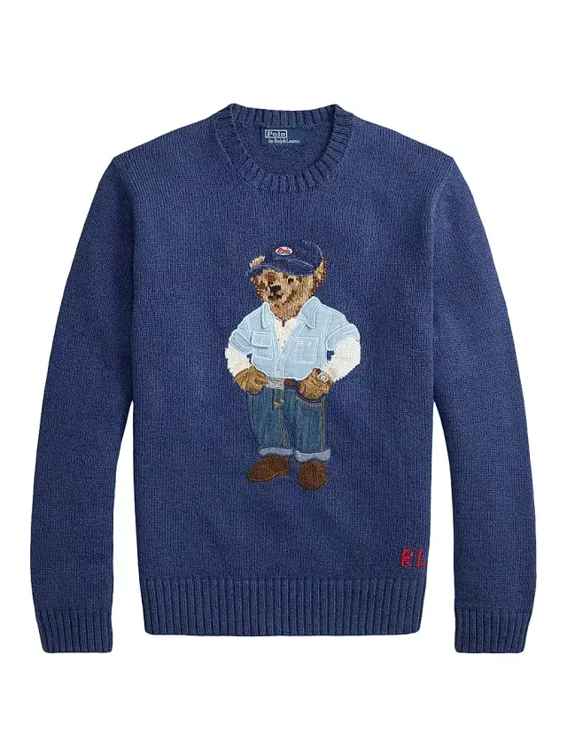 Polo Ralph Lauren Men's Polo Bear Linen-Cotton Sweater - Light Navy