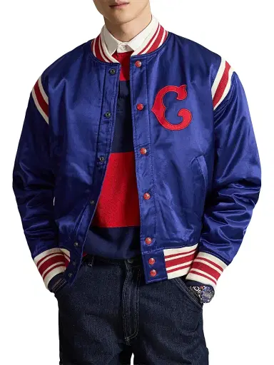 Polo Ralph Lauren Men's Cubs Cotton-Blend Satin Bomber Jacket - Fall Royal - Size XXL | Thumbnail 1 Polo Ralph Lauren Men's Cubs Cotton-Blend Satin Bomber Jacket - Fall Royal - Size XXL | Thumbnail 1