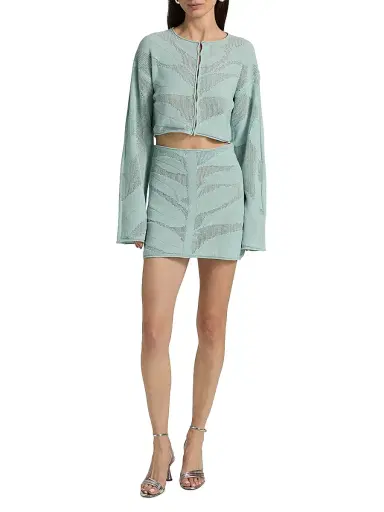 Amur Women's Nyra Relaxed Crop Knit Cardigan - Sage Petal - Size XL | Thumbnail 2 Amur Women's Nyra Relaxed Crop Knit Cardigan - Sage Petal - Size XL | Thumbnail 2
