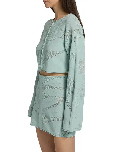 Amur Women's Nyra Relaxed Crop Knit Cardigan - Sage Petal - Size XL | Thumbnail 4 Amur Women's Nyra Relaxed Crop Knit Cardigan - Sage Petal - Size XL | Thumbnail 4