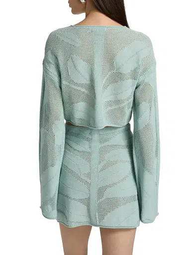 Amur Women's Nyra Relaxed Crop Knit Cardigan - Sage Petal - Size XL | Thumbnail 5 Amur Women's Nyra Relaxed Crop Knit Cardigan - Sage Petal - Size XL | Thumbnail 5