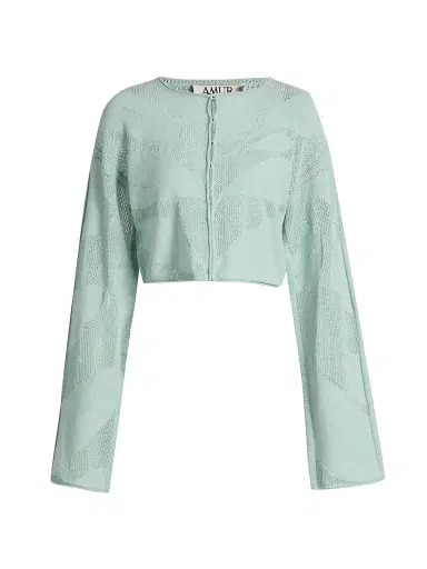 Amur Women's Nyra Relaxed Crop Knit Cardigan - Sage Petal - Size XL | Thumbnail 1 Amur Women's Nyra Relaxed Crop Knit Cardigan - Sage Petal - Size XL | Thumbnail 1