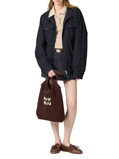 Miu Miu Women's Ivy Raffia-Effect Woven Tote Bag - Brown | Thumbnail 2