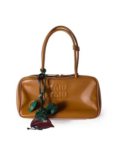 Miu Miu Women's Beau Leather Top-Handle Bag - Brown | Thumbnail 4