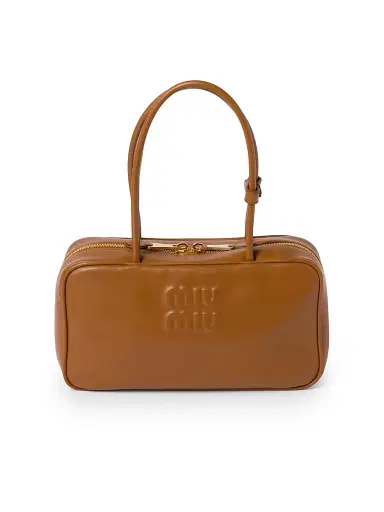 Miu Miu Women's Beau Leather Top-Handle Bag - Brown | Thumbnail 1