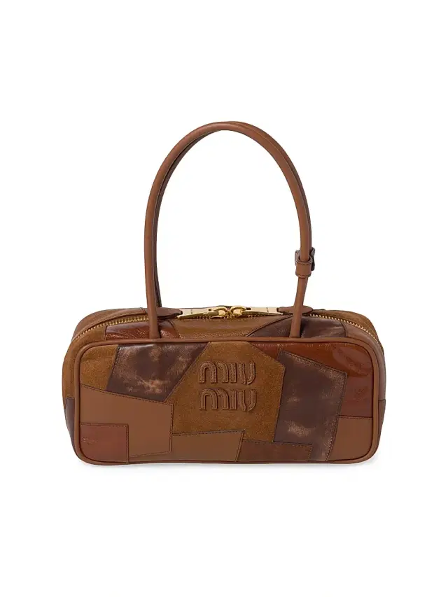 Miu Miu Women's Beau Leather Patchwork Top Handle Bag - Brown
