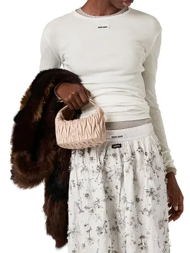 Miu Miu Women's Ribbed Knit Jersey Dress - White - Size Large | Thumbnail 3 Miu Miu Women's Ribbed Knit Jersey Dress - White - Size Large | Thumbnail 3