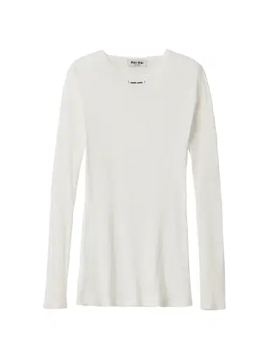 Miu Miu Women's Ribbed Knit Jersey Dress - White - Size Large | Thumbnail 1 Miu Miu Women's Ribbed Knit Jersey Dress - White - Size Large | Thumbnail 1