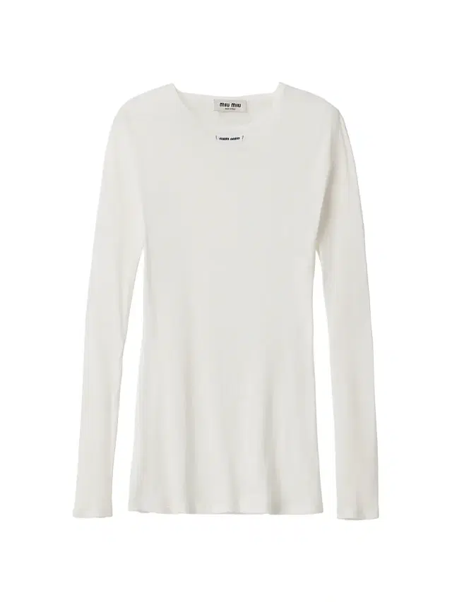 Miu Miu Women's Ribbed Knit Jersey Dress - White