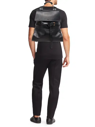 MOSCHINO Men's Tie Me Leather Backpack | Thumbnail 2 MOSCHINO Men's Tie Me Leather Backpack | Thumbnail 2