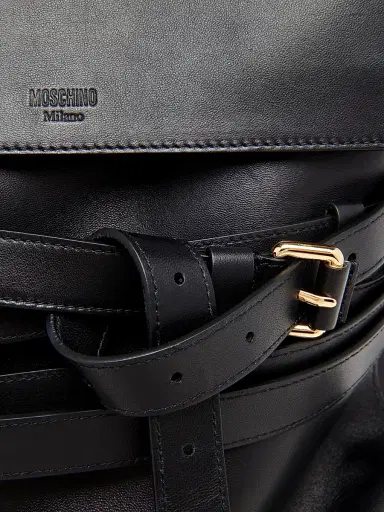 MOSCHINO Men's Tie Me Leather Backpack | Thumbnail 4 MOSCHINO Men's Tie Me Leather Backpack | Thumbnail 4