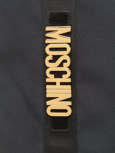MOSCHINO Men's Logo Hardware Canvas Tote Bag - Black | Thumbnail 6 MOSCHINO Men's Logo Hardware Canvas Tote Bag - Black | Thumbnail 6
