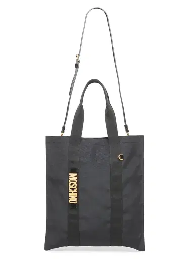 MOSCHINO Men's Logo Hardware Canvas Tote Bag - Black | Thumbnail 7 MOSCHINO Men's Logo Hardware Canvas Tote Bag - Black | Thumbnail 7