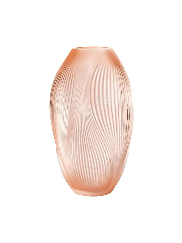 Lalique Alizé Crystal Vase - Coral