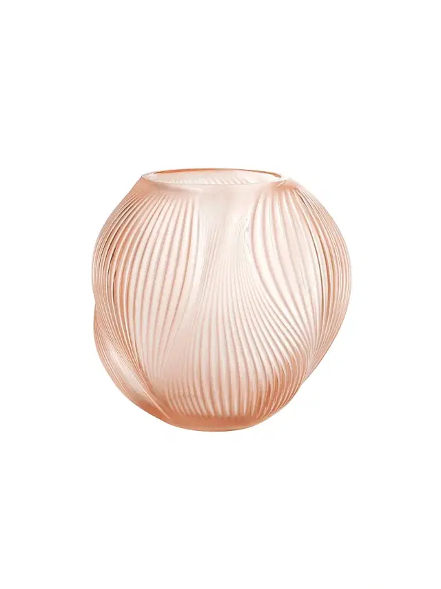 Lalique Alizé Patina Crystal Vase - Coral