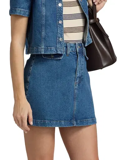 PAIGE Women's Janelle High-Rise Denim Miniskirt - Laguna - Size 32 | Thumbnail 4
