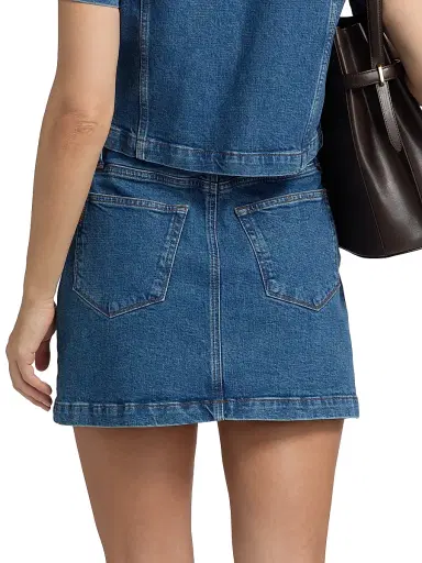 PAIGE Women's Janelle High-Rise Denim Miniskirt - Laguna - Size 32 | Thumbnail 5