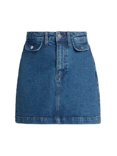 PAIGE Women's Janelle High-Rise Denim Miniskirt - Laguna - Size 32 | Thumbnail 1