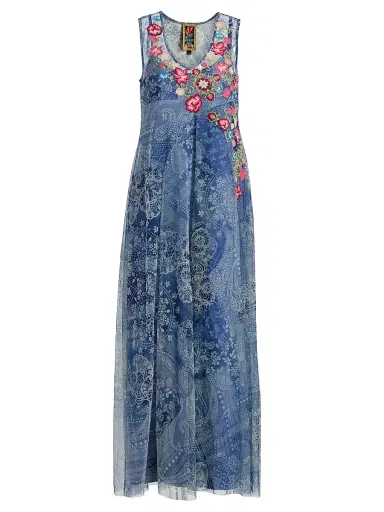 Johnny Was Women's Odalys Embroidered Printed Mesh Maxi Dress - Irina - Size Large | Thumbnail 1 Johnny Was Women's Odalys Embroidered Printed Mesh Maxi Dress - Irina - Size Large | Thumbnail 1