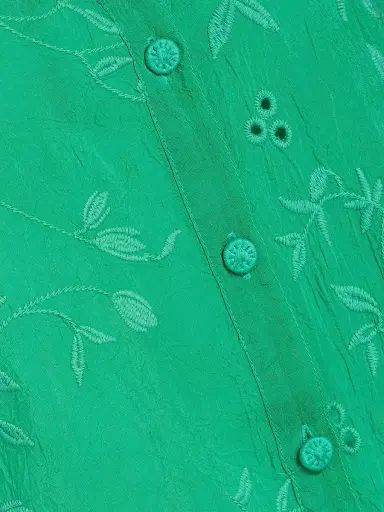 Johnny Was Women's The Audrey Eyelet Flower Embroidered Shirt - Bright Green - Size Small | Thumbnail 7 Johnny Was Women's The Audrey Eyelet Flower Embroidered Shirt - Bright Green - Size Small | Thumbnail 7