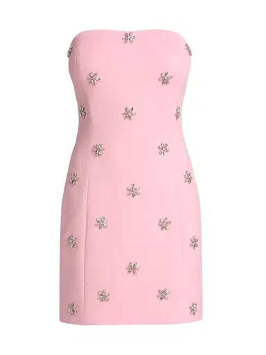 Generation Love Women's Pixie Crystal Strapless Minidress - Soft Rose Clear - Size XL | Thumbnail 1