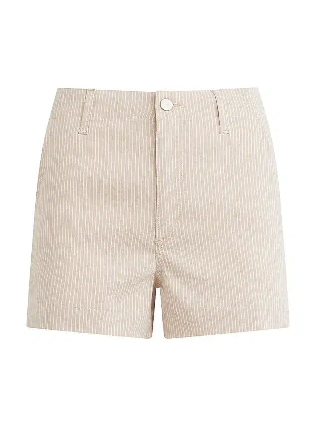 Women's The Karter Striped Linen-Blend Shorts - Micro Stripe