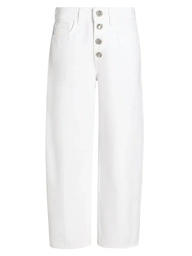 L'AGENCE Women's Liora High-Rise Button Fly Stovepipe Jeans - Blanc