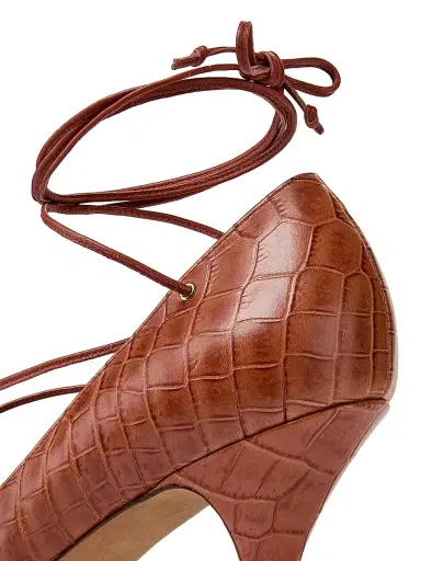 Ulla Johnson Women's Lola Snakeskin-Embossed Leather Ballerina Pumps - Redwood | Thumbnail 5
