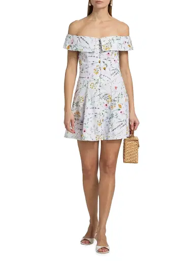 Peixoto Women's Adeline Floral Off-the-Shoulder Minidress - Wildflower - Size Large | Thumbnail 2