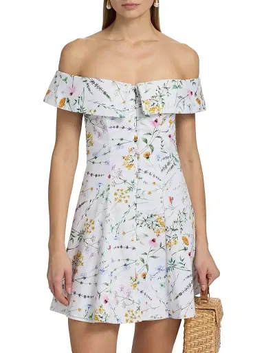 Peixoto Women's Adeline Floral Off-the-Shoulder Minidress - Wildflower - Size Large | Thumbnail 3