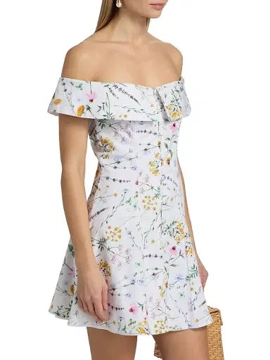 Peixoto Women's Adeline Floral Off-the-Shoulder Minidress - Wildflower - Size Large | Thumbnail 4