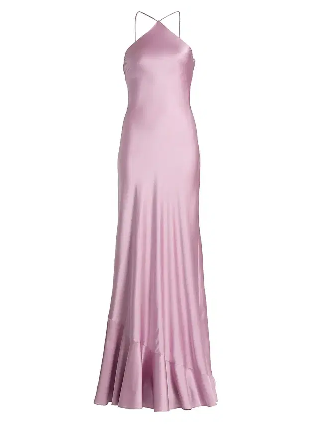 AMUR Women's Camila Beaded Petal-Detail Maxi Dress - Lumen Lavender