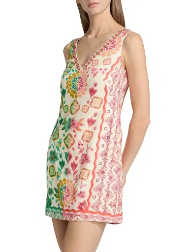Saloni Women's Alba Two-Tone Printed Minidress - Sunrise Border - Size 8 | Thumbnail 4 Saloni Women's Alba Two-Tone Printed Minidress - Sunrise Border - Size 8 | Thumbnail 4