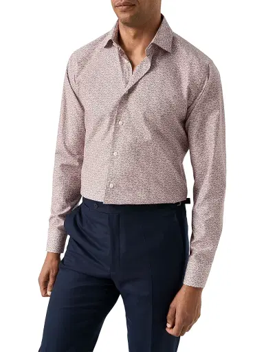Eton Men's Slim-Fit Floral Twill Shirt - Purple - Size 17.5 | Thumbnail 2