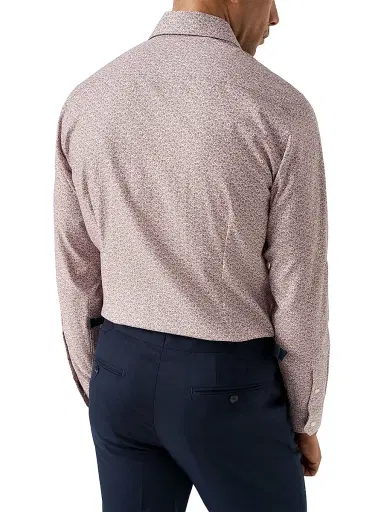 Eton Men's Slim-Fit Floral Twill Shirt - Purple - Size 17.5 | Thumbnail 3