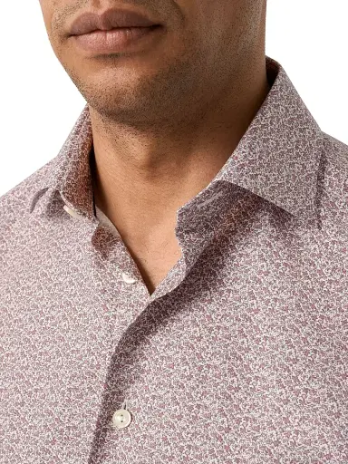 Eton Men's Slim-Fit Floral Twill Shirt - Purple - Size 17.5 | Thumbnail 4