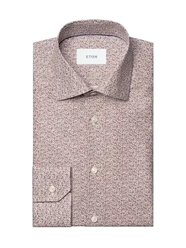 Eton Men's Slim-Fit Floral Twill Shirt - Purple - Size 17.5 | Thumbnail 1