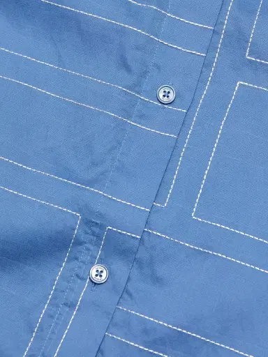 TOTEME Women's Monogram Long Summer Shirt - Cobalt - Size 12 | Thumbnail 7 TOTEME Women's Monogram Long Summer Shirt - Cobalt - Size 12 | Thumbnail 7