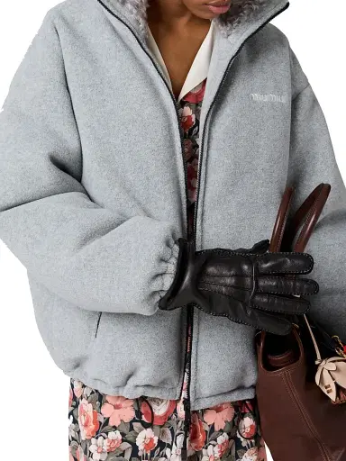 Miu Miu Women's Fleece Down Jacket - Grey - Size 6 | Thumbnail 4 Miu Miu Women's Fleece Down Jacket - Grey - Size 6 | Thumbnail 4