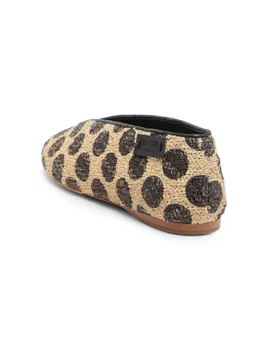 MOSCHINO Women's Printed Raffia Ballerina Flats | Thumbnail 3 MOSCHINO Women's Printed Raffia Ballerina Flats | Thumbnail 3